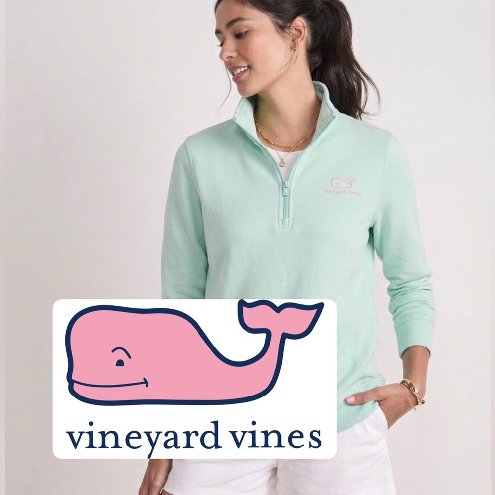 Vineyard Vines Mint Green 3/4 Zip Sweatshirt